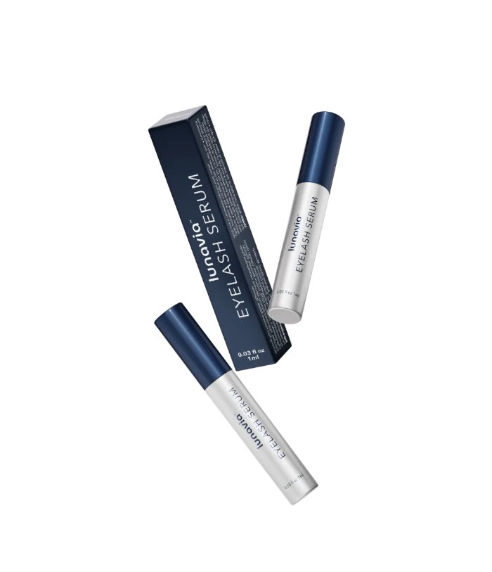 Lunavia eyelash serum with packaging and applicator